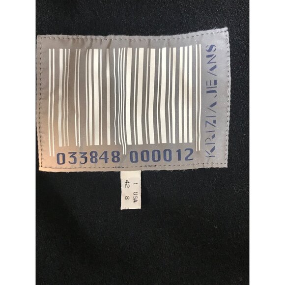 Krizia Jeans Women's Black Wool Blend Zip and Button Chore Jacket Blazer Coat - Picture 4 of 8